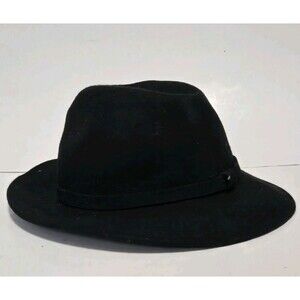 Aqua Hat Mens Black 100% Wool Italy Felted Dress Business Casual